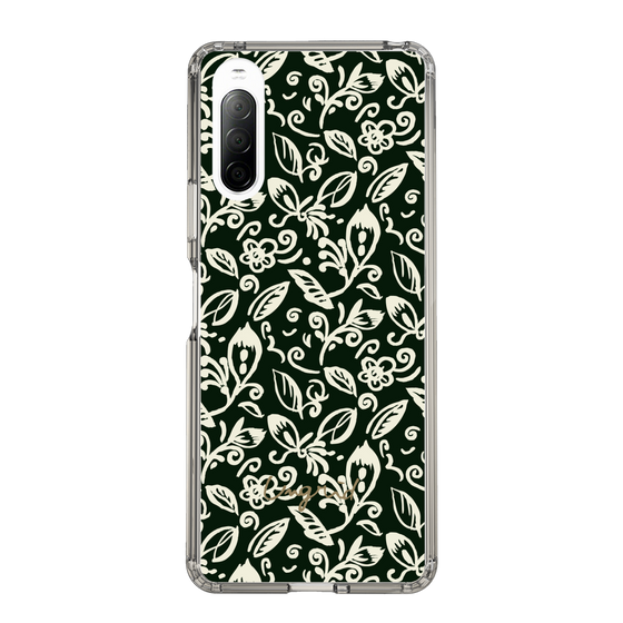 Slim Protection Case［ Ungrid - FlowerPrint - Black ］