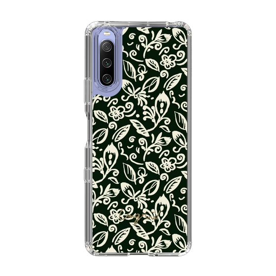 Slim Protection Case［ Ungrid - FlowerPrint - Black ］