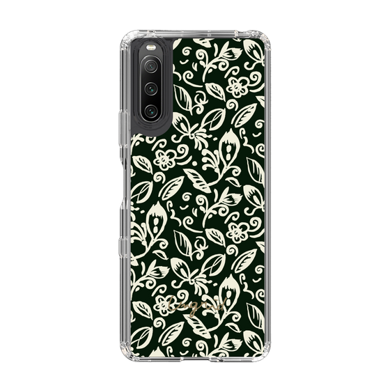 Slim Protection Case［ Ungrid - FlowerPrint - Black ］