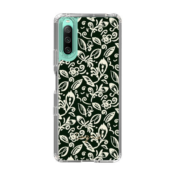 Slim Protection Case［ Ungrid - FlowerPrint - Black ］