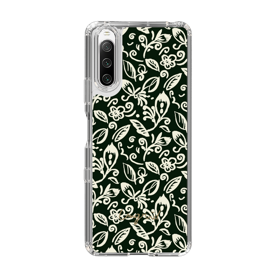 Slim Protection Case［ Ungrid - FlowerPrint - Black ］