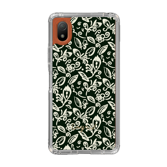 Slim Protection Case［ Ungrid - FlowerPrint - Black ］