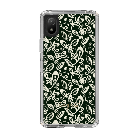 Slim Protection Case［ Ungrid - FlowerPrint - Black ］