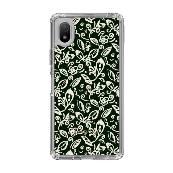 Slim Protection Case［ Ungrid - FlowerPrint - Black ］