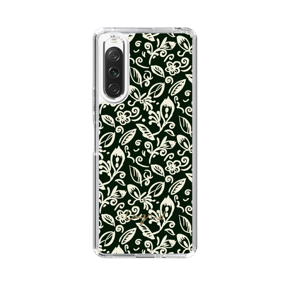Slim Protection Case［ Ungrid - FlowerPrint - Black ］