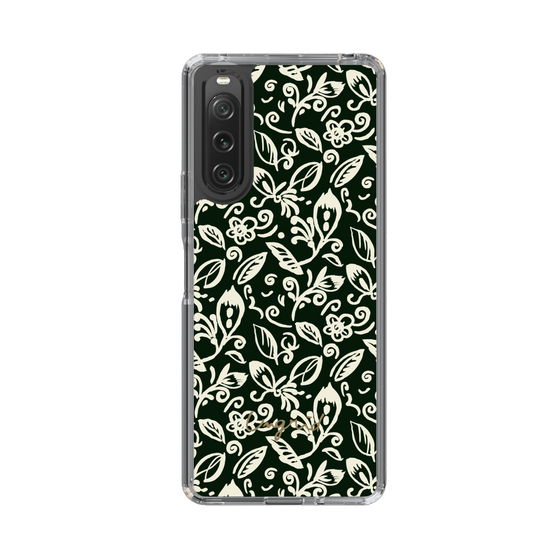 Slim Protection Case［ Ungrid - FlowerPrint - Black ］