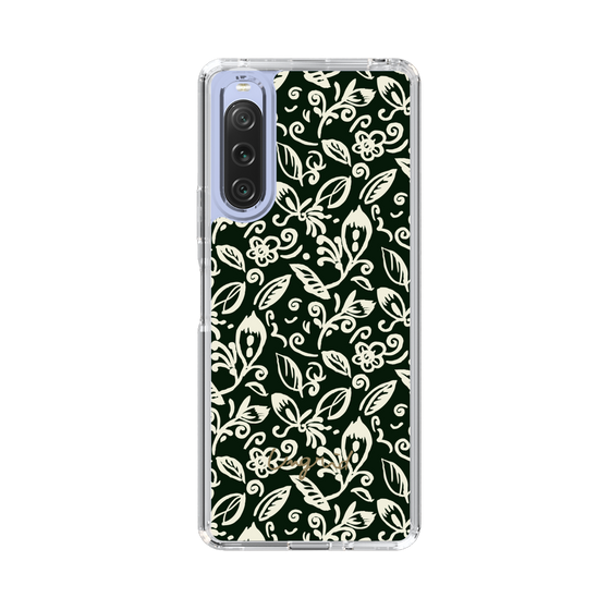 Slim Protection Case［ Ungrid - FlowerPrint - Black ］