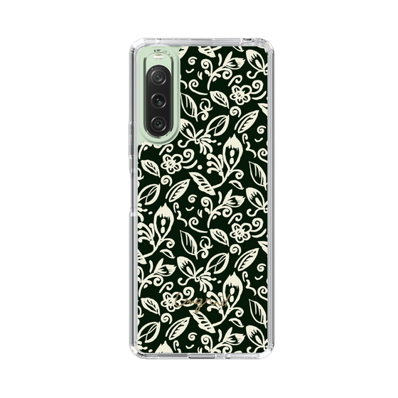 Slim Protection Case［ Ungrid - FlowerPrint - Black ］
