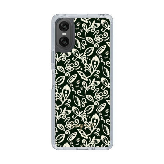 Slim Protection Case［ Ungrid - FlowerPrint - Black ］