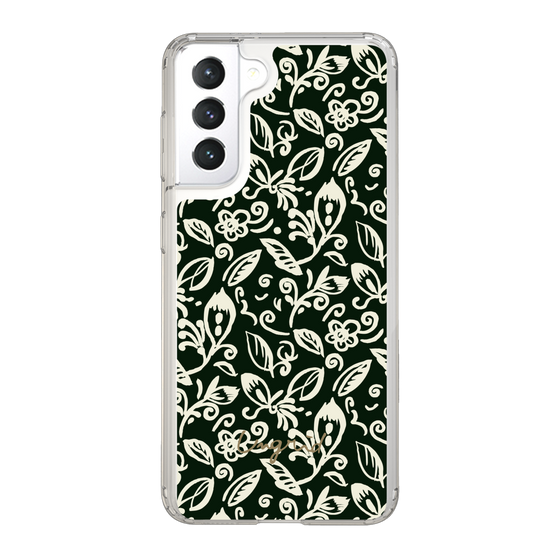 Slim Protection Case［ Ungrid - FlowerPrint - Black ］