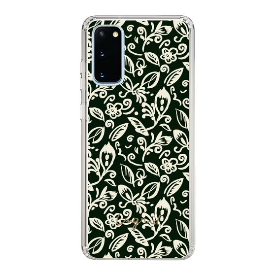 Slim Protection Case［ Ungrid - FlowerPrint - Black ］