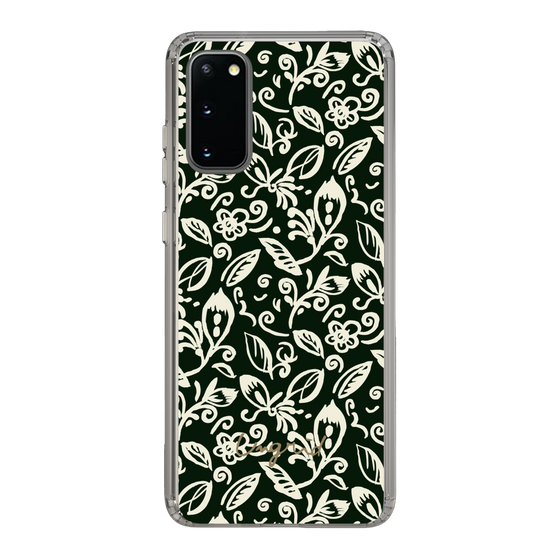 Slim Protection Case［ Ungrid - FlowerPrint - Black ］