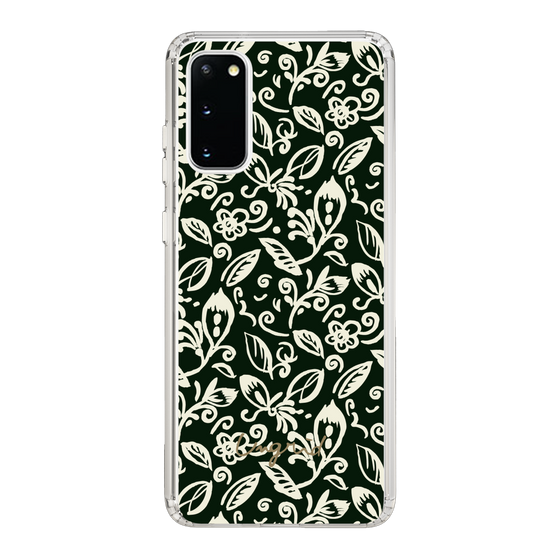 Slim Protection Case［ Ungrid - FlowerPrint - Black ］