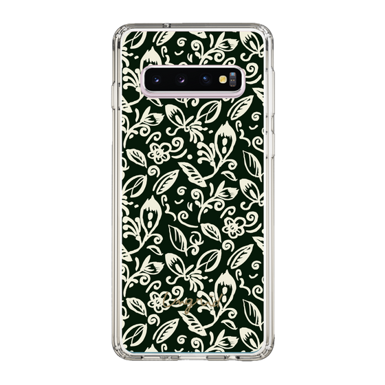 Slim Protection Case［ Ungrid - FlowerPrint - Black ］