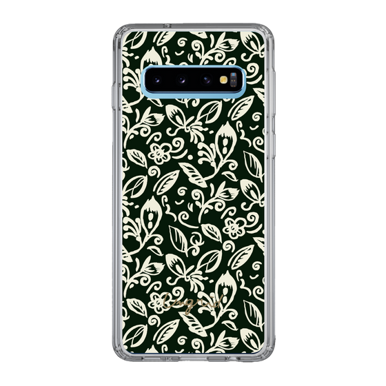 Slim Protection Case［ Ungrid - FlowerPrint - Black ］