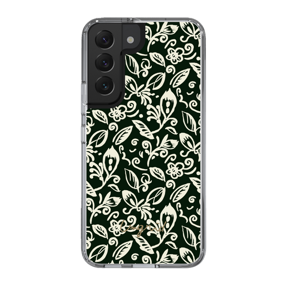 Slim Protection Case［ Ungrid - FlowerPrint - Black ］