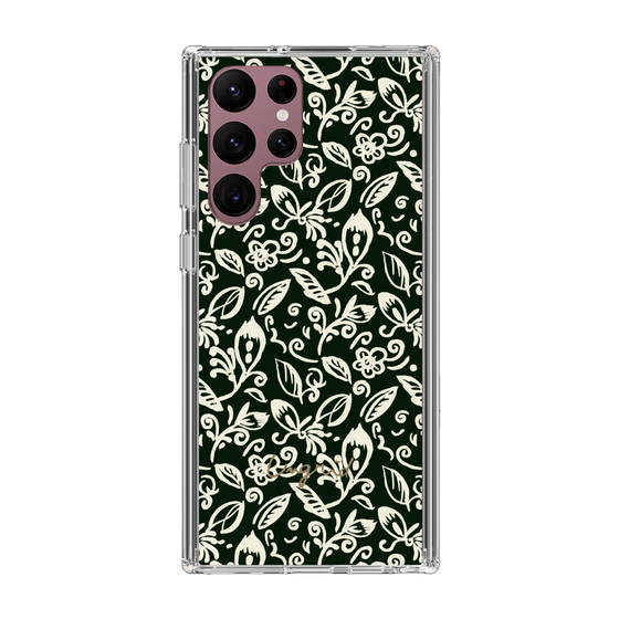 Slim Protection Case［ Ungrid - FlowerPrint - Black ］