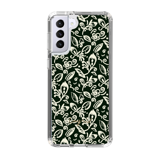 Slim Protection Case［ Ungrid - FlowerPrint - Black ］
