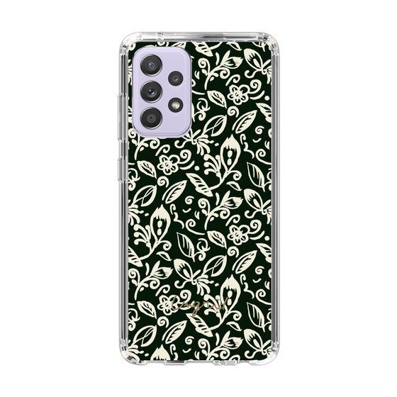 Slim Protection Case［ Ungrid - FlowerPrint - Black ］