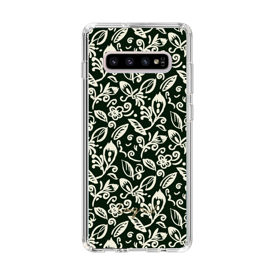 Slim Protection Case［ Ungrid - FlowerPrint - Black ］
