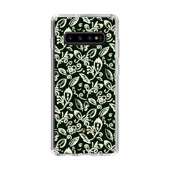 Slim Protection Case［ Ungrid - FlowerPrint - Black ］
