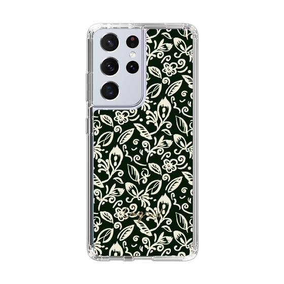 Slim Protection Case［ Ungrid - FlowerPrint - Black ］