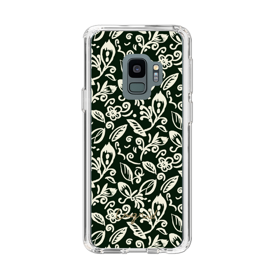 Slim Protection Case［ Ungrid - FlowerPrint - Black ］