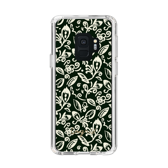 Slim Protection Case［ Ungrid - FlowerPrint - Black ］