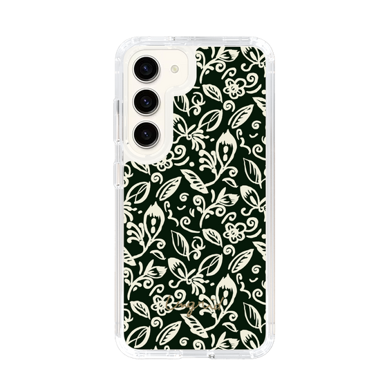 Slim Protection Case［ Ungrid - FlowerPrint - Black ］