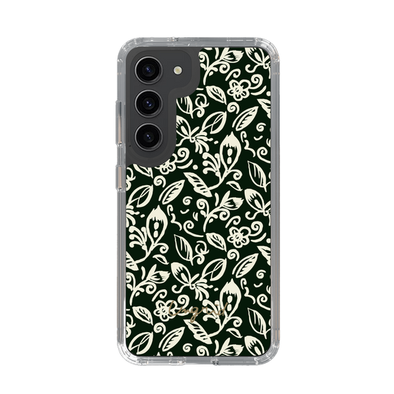 Slim Protection Case［ Ungrid - FlowerPrint - Black ］