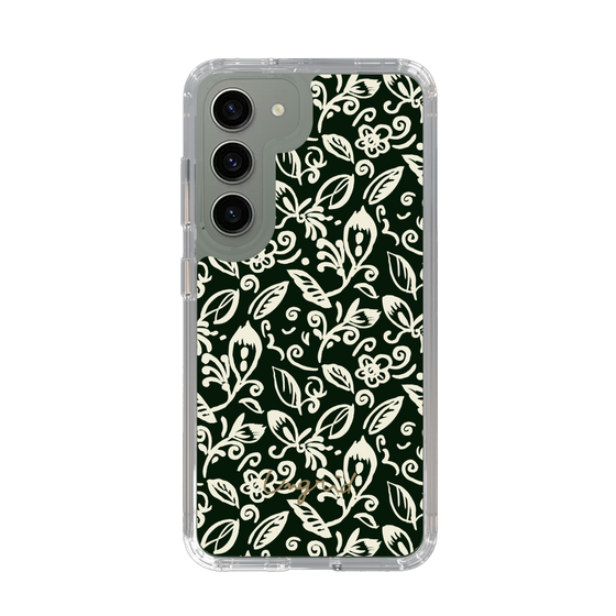 Slim Protection Case［ Ungrid - FlowerPrint - Black ］
