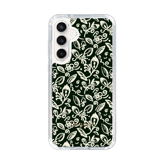 Slim Protection Case［ Ungrid - FlowerPrint - Black ］
