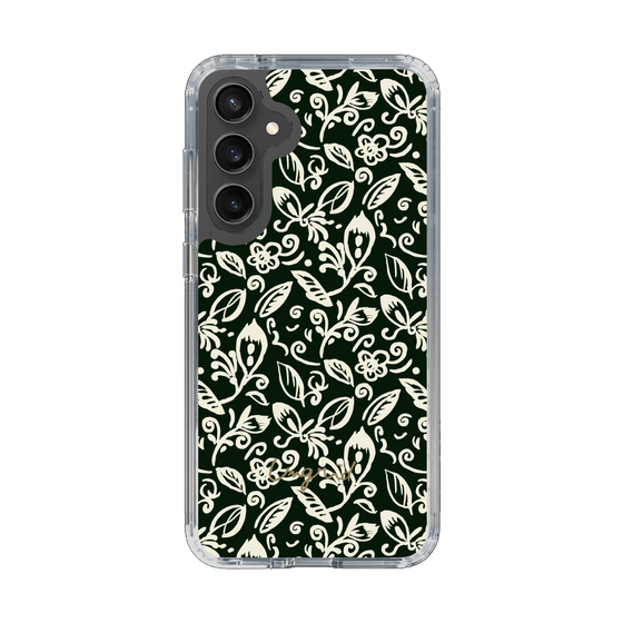 Slim Protection Case［ Ungrid - FlowerPrint - Black ］