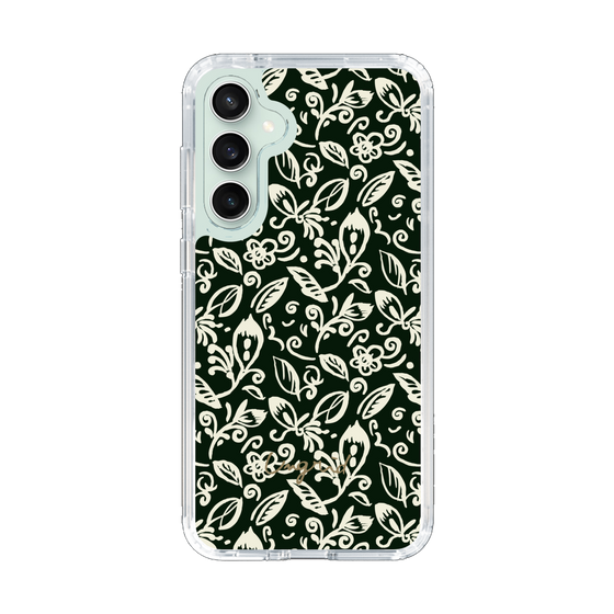 Slim Protection Case［ Ungrid - FlowerPrint - Black ］