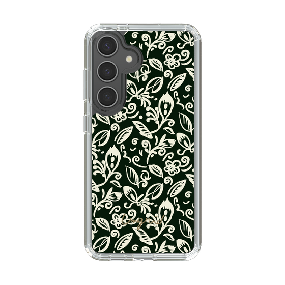 Slim Protection Case［ Ungrid - FlowerPrint - Black ］