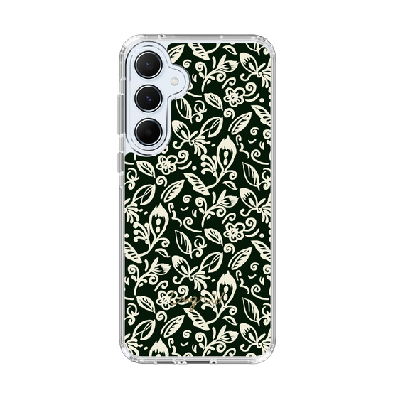 Slim Protection Case［ Ungrid - FlowerPrint - Black ］