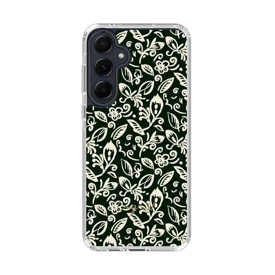 Slim Protection Case［ Ungrid - FlowerPrint - Black ］