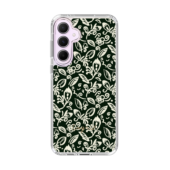 Slim Protection Case［ Ungrid - FlowerPrint - Black ］