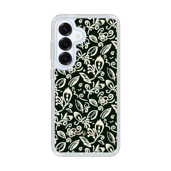 Slim Protection Case［ Ungrid - FlowerPrint - Black ］