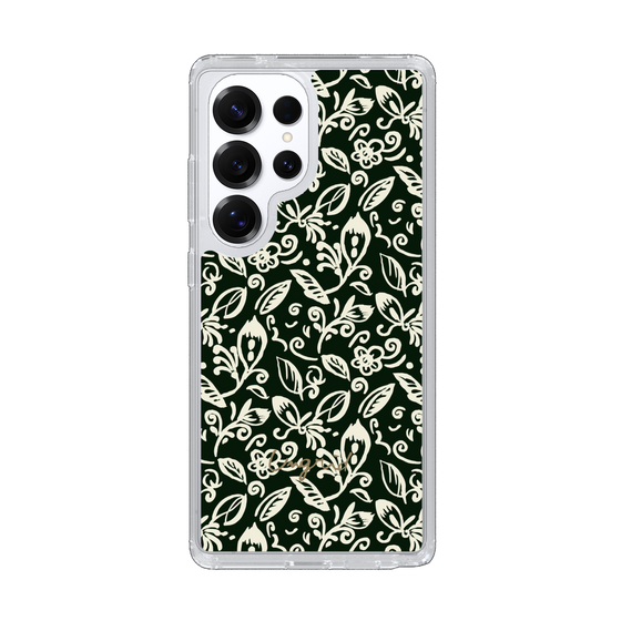 Slim Protection Case［ Ungrid - FlowerPrint - Black ］