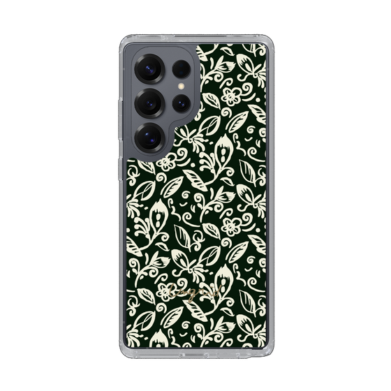 Slim Protection Case［ Ungrid - FlowerPrint - Black ］