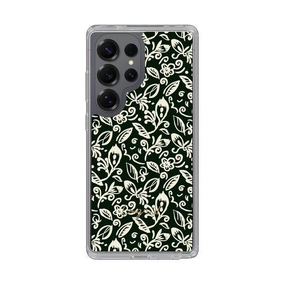 Slim Protection Case［ Ungrid - FlowerPrint - Black ］