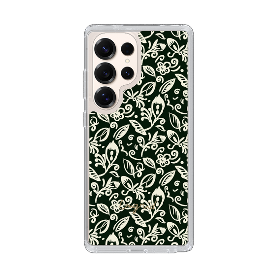 Slim Protection Case［ Ungrid - FlowerPrint - Black ］