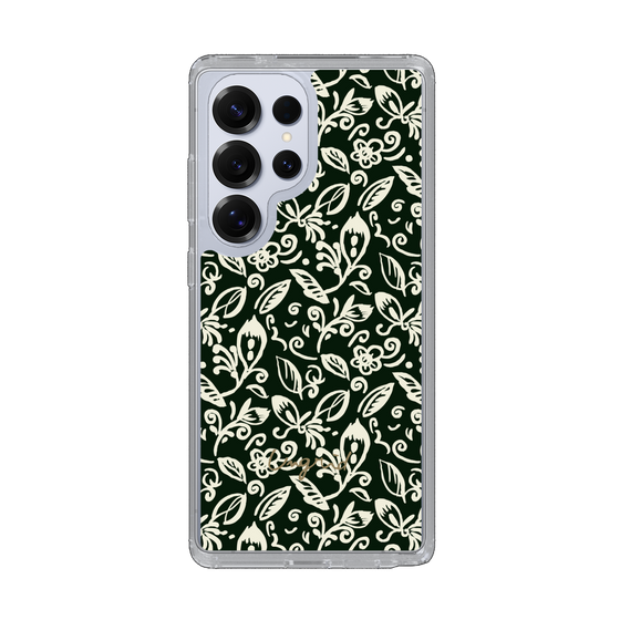 Slim Protection Case［ Ungrid - FlowerPrint - Black ］