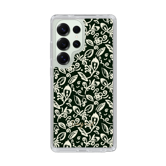 Slim Protection Case［ Ungrid - FlowerPrint - Black ］