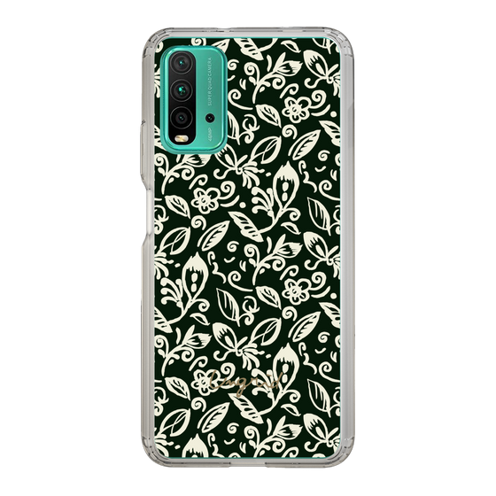 Slim Protection Case［ Ungrid - FlowerPrint - Black ］