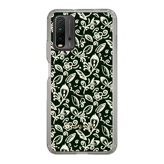 Slim Protection Case［ Ungrid - FlowerPrint - Black ］