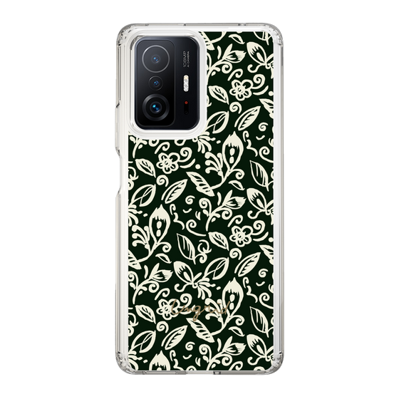 Slim Protection Case［ Ungrid - FlowerPrint - Black ］