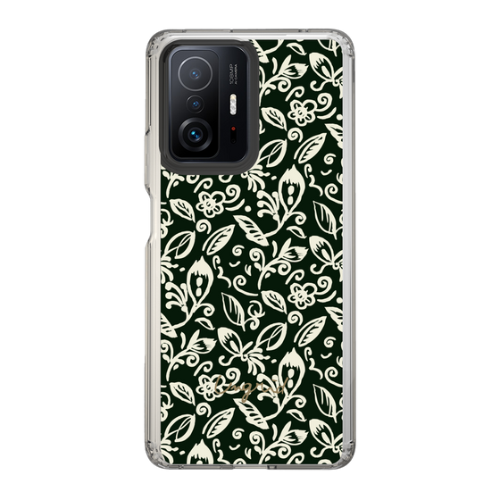 Slim Protection Case［ Ungrid - FlowerPrint - Black ］