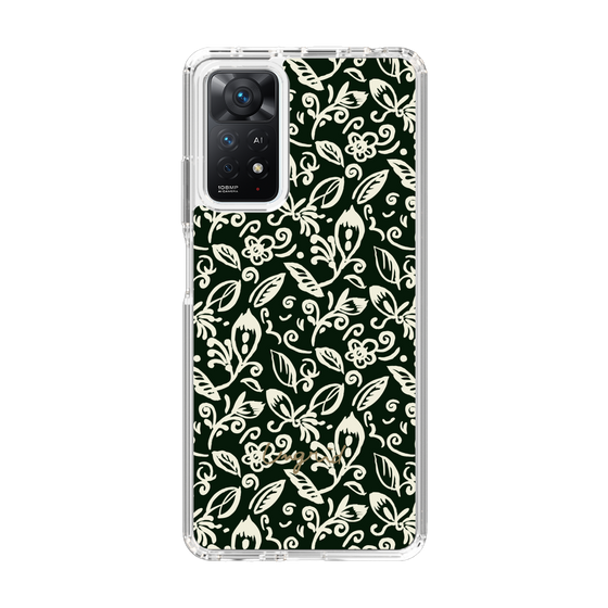 Slim Protection Case［ Ungrid - FlowerPrint - Black ］